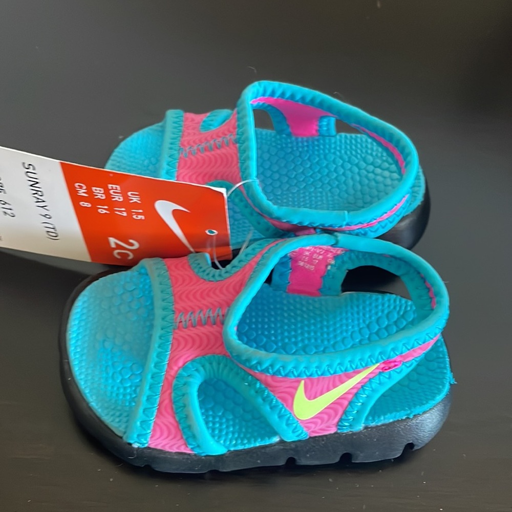 Nike Sunray 9 baby sandals blue pink
